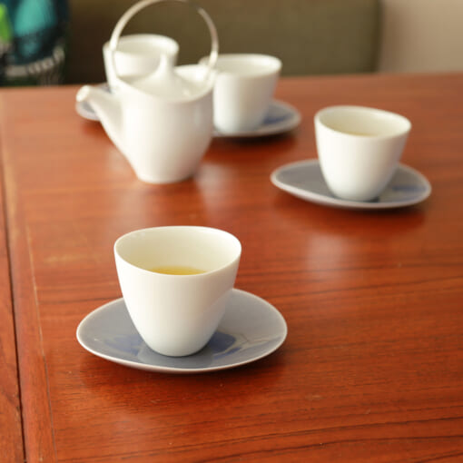 Våg Tea Set<br>ティーセット(土瓶White×カップWhite×プレートS gray) - 画像 (3)