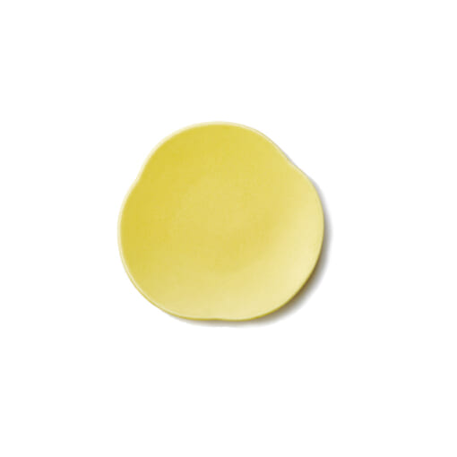 Teshioの黄色い豆皿表面