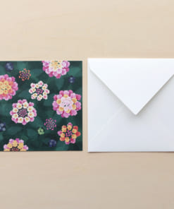花柄のメッセージカード