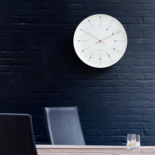 ARNE JACOBSEN（アルネ ヤコブセン）Wall Clock Bankers Whiteウォール ...